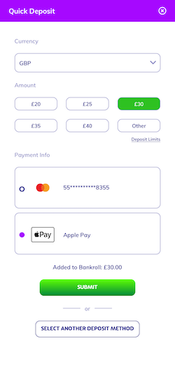 Depositing at PlayOJO