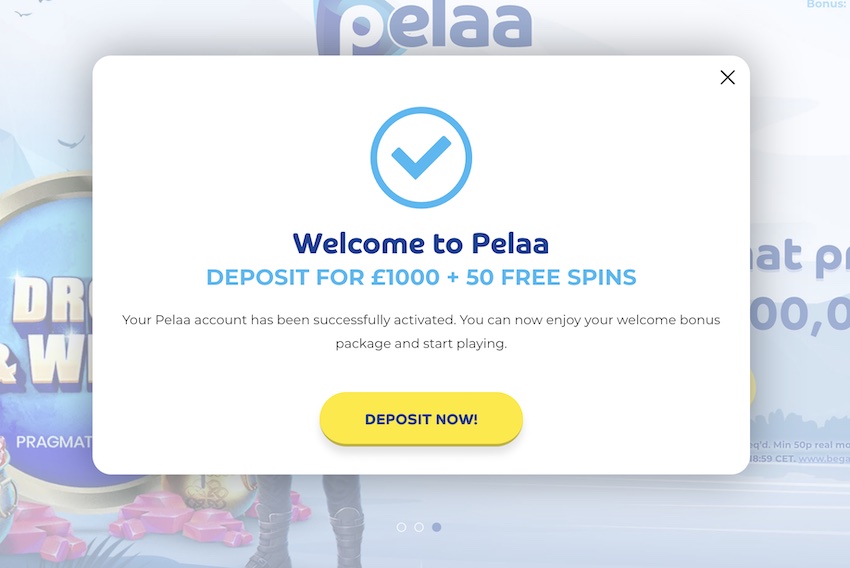 Pelaa Casino - Sign Up Confirmation