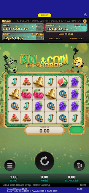 Bill and Coin Dream Drop at PlayOJO