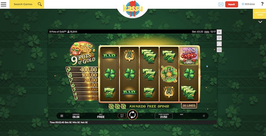 9 Pots of Gold Free Credits