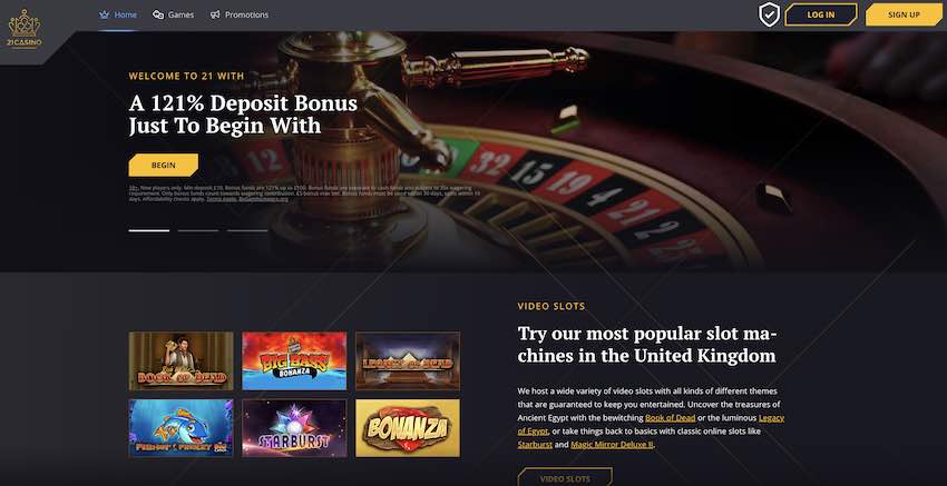 21 Casino Home Page