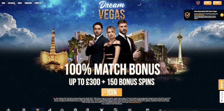 Dream Vegas Casino Home Page