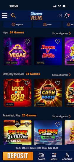 Slots at Dream Vegas