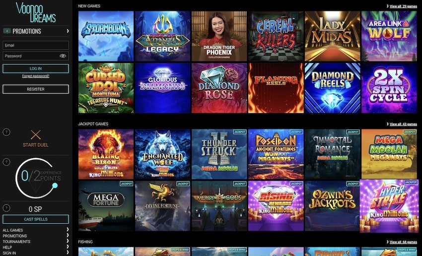 Games at Voodoo Dreams