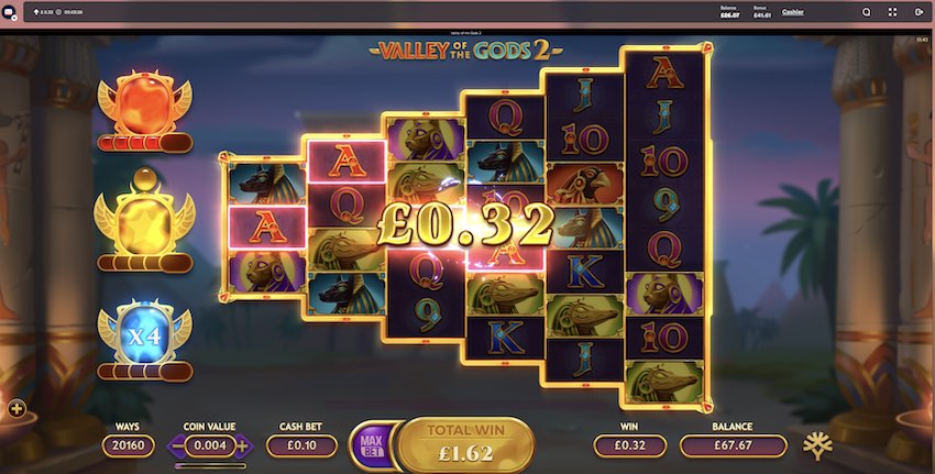 4x Multiplier in Valley of the Gods 2