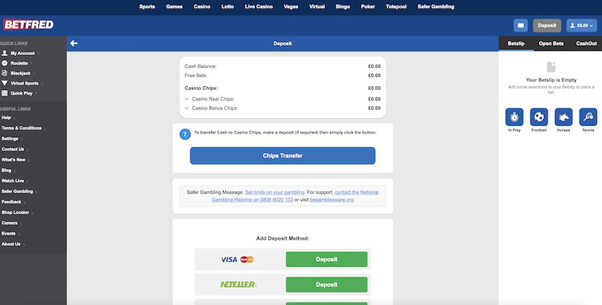 Betfred Chips Transfer