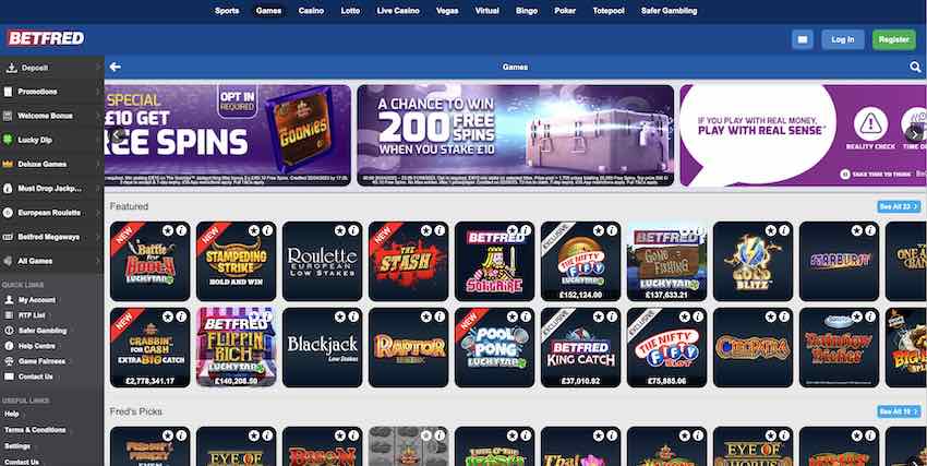 Betfred Games Home Page