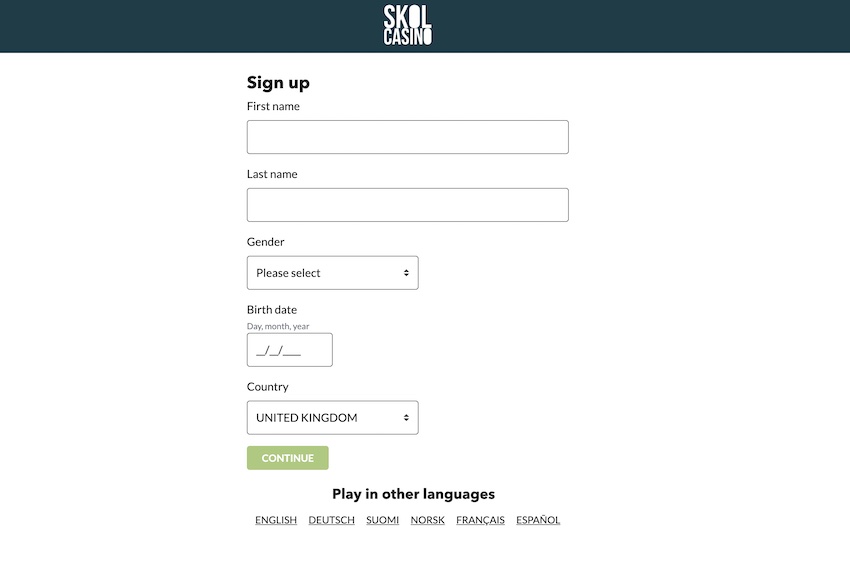 Skol Registration Form