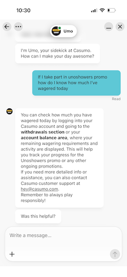 Casumo Live Chat
