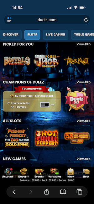 Slots at Duelz Casino