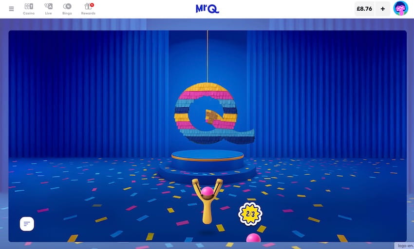 U vs Q slingshot game - win free spins