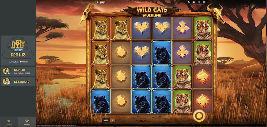 Wild Cats Multiline Progressive Jackpot