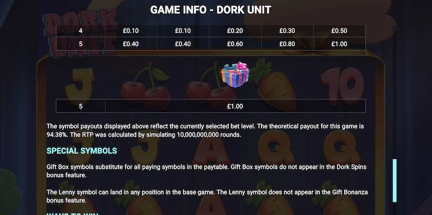 Dork Unit Slot RTP