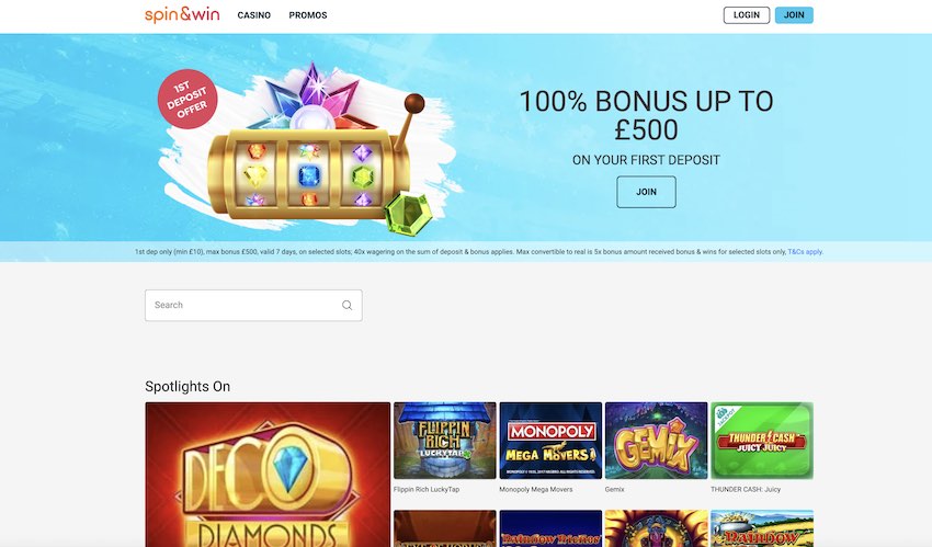Spin and Win Home Page
