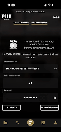 Pub Casino Withdrawal Process