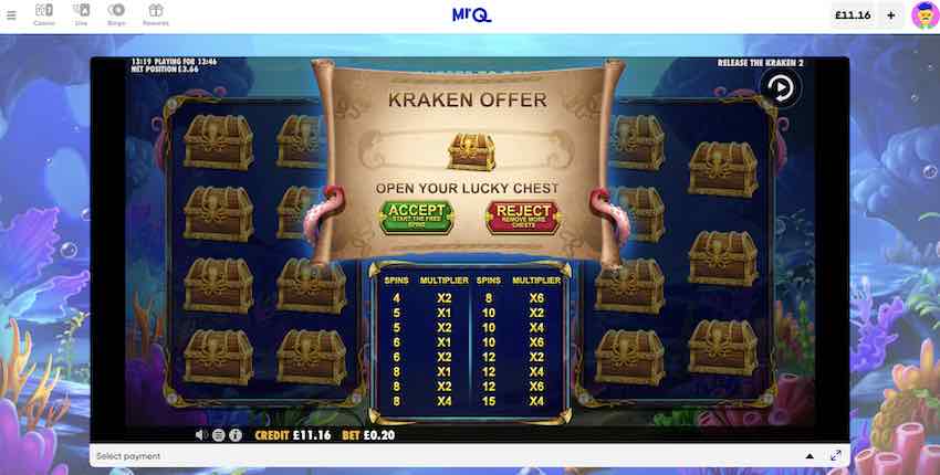Release the Kraken 2 Slot Free Spins