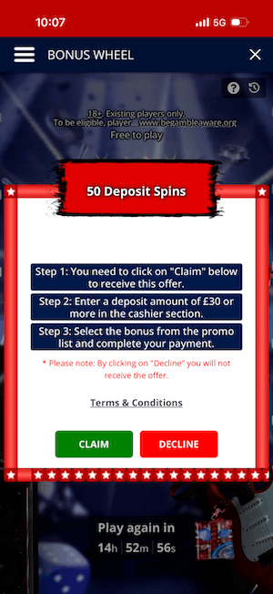 Barz Casino Free Spins Deal