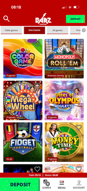 Slots at Barz Casino