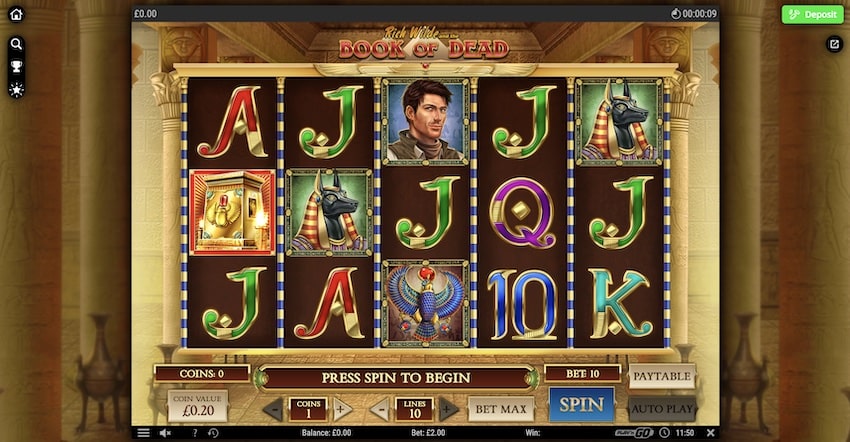 Book of Dead Slot at Luckster