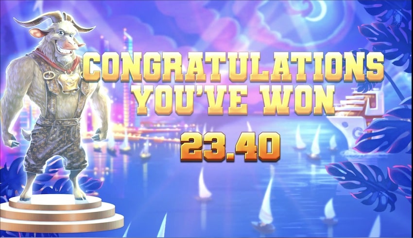 Win from free spins in The G.O.A.T.