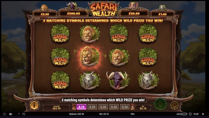 Safari of Wealth Wild Prize Win 