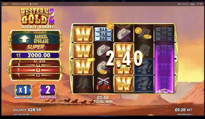 Free Spins Triggered in Western Gold 2