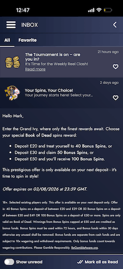 Grand Ivy Message Box