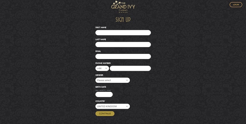 Grand Ivy Casino Sign Up