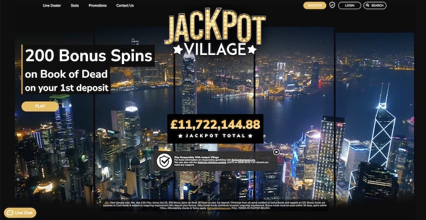 Jackpot Village Casino Home Page