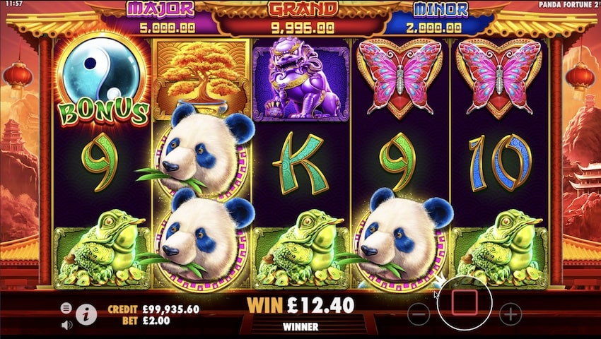 Free Spins round in Panda's Fortune 2