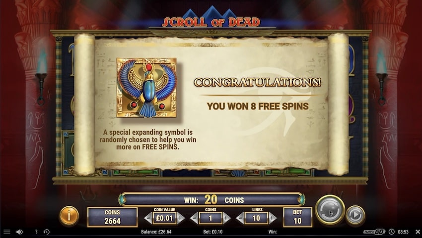 Scroll of Dead Free Spins Round