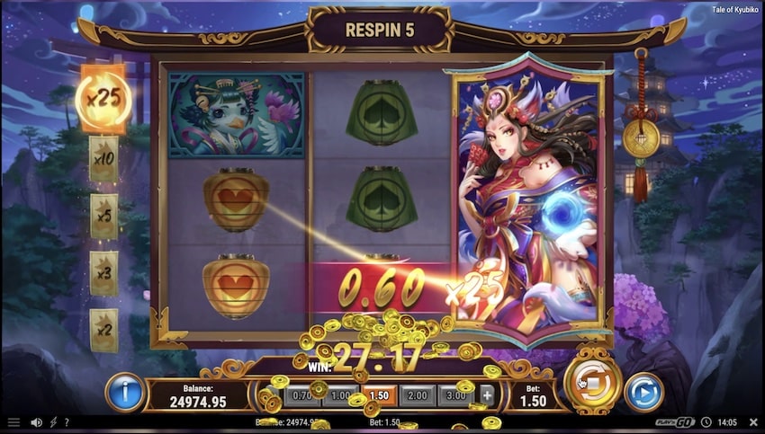 Tale of Kyubiko - 5 Re-Spins and 25x Multiplier