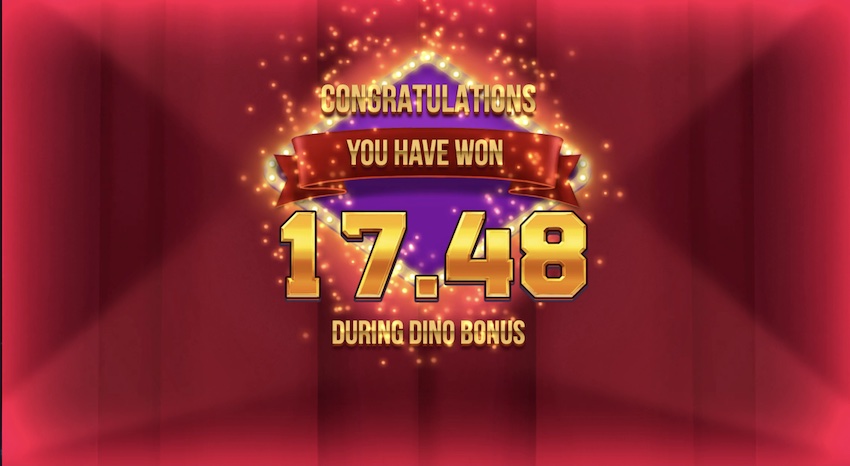 A 174.8x win from free spins in Dinopolis