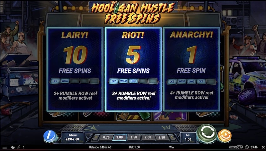 Hooligan Hustle Free Spins Round