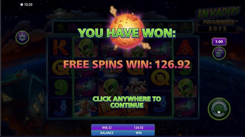 A big win in testing in free spins