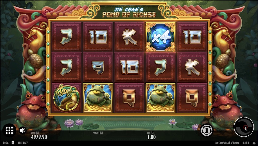 Wild Multiplier On Reel 4 in Pond of Riches
