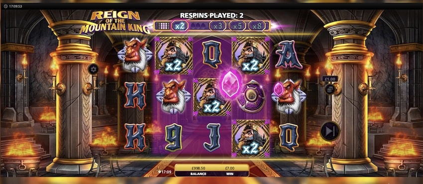 Re-Spins Feature in Reign of the Mountain King