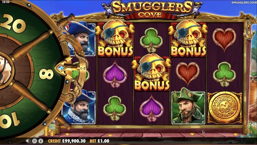 Wheel Spin For Free Spins in Smugglers Cove