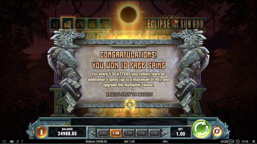 Eclipse of the Sun God Free Spins Round