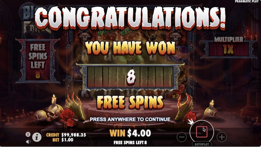 Blade and Fangs Free Spins Round
