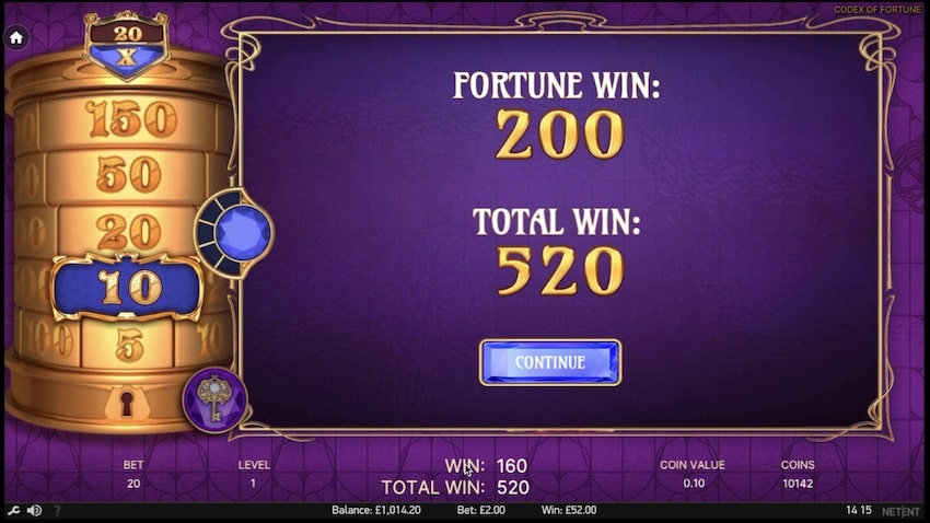 A 52x Win in Codex of Fortune