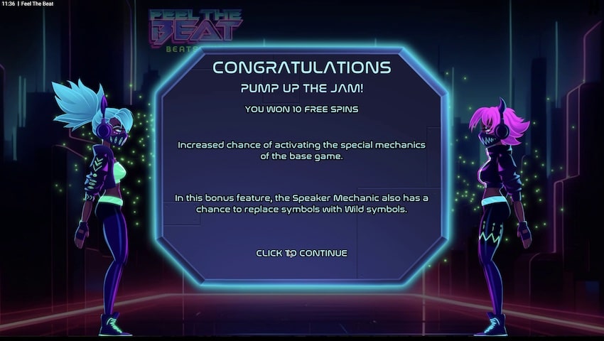 Free Spins In Feel The Beat