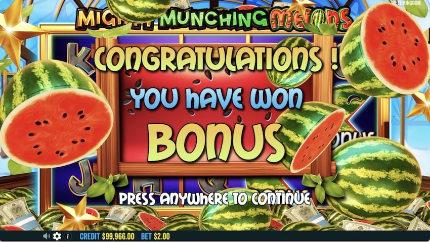 Bonus Round in Mighty Munching Melons
