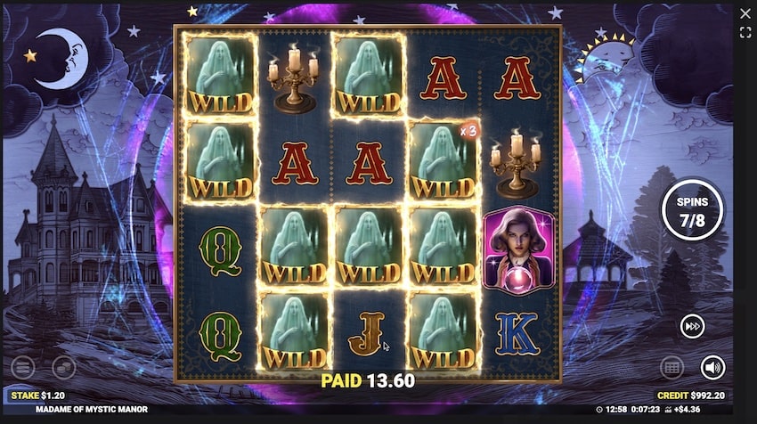 8 Hot Zones in Free Spins in Madame of Mystic Manor 