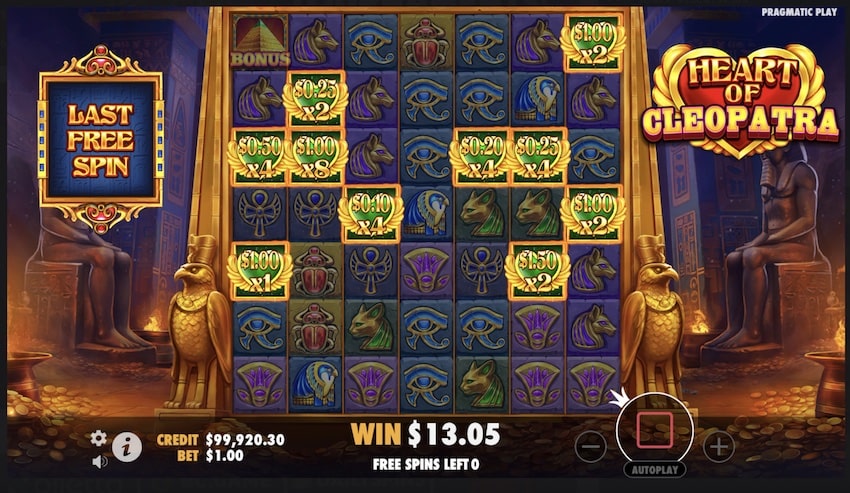 Heart of Cleopatra Free Spins Round