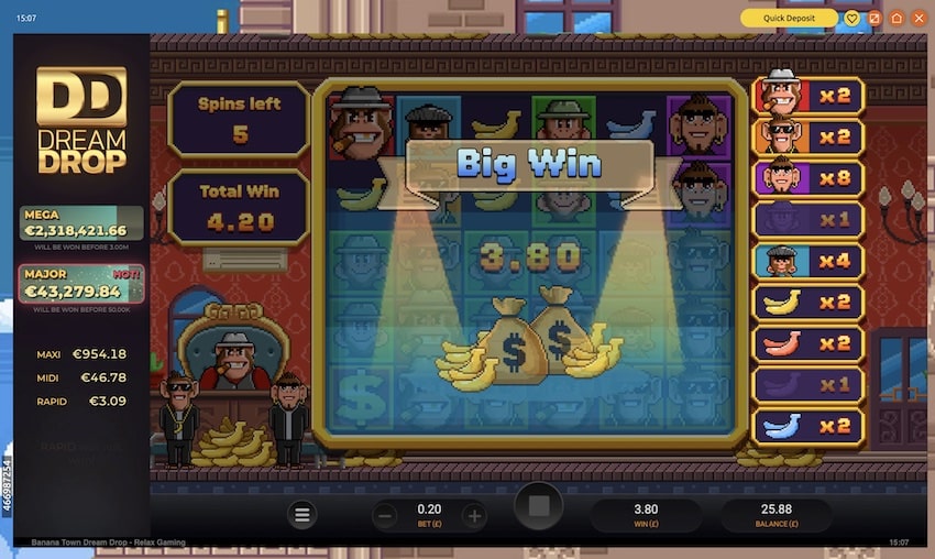 Banana Town Dream Drop Free Spins Round