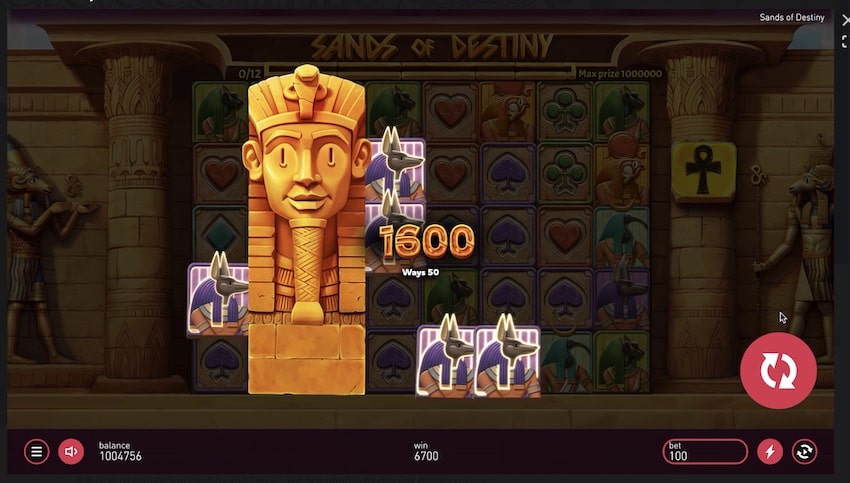 A 67x win in Sands of Destiny from the Stacked Wilds