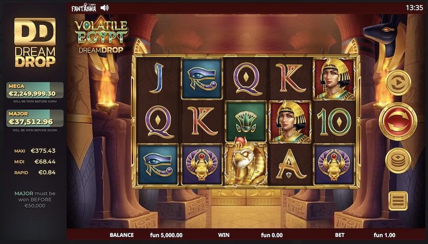 Volatile Egypt Dream Drop Slot by Fantasma Games