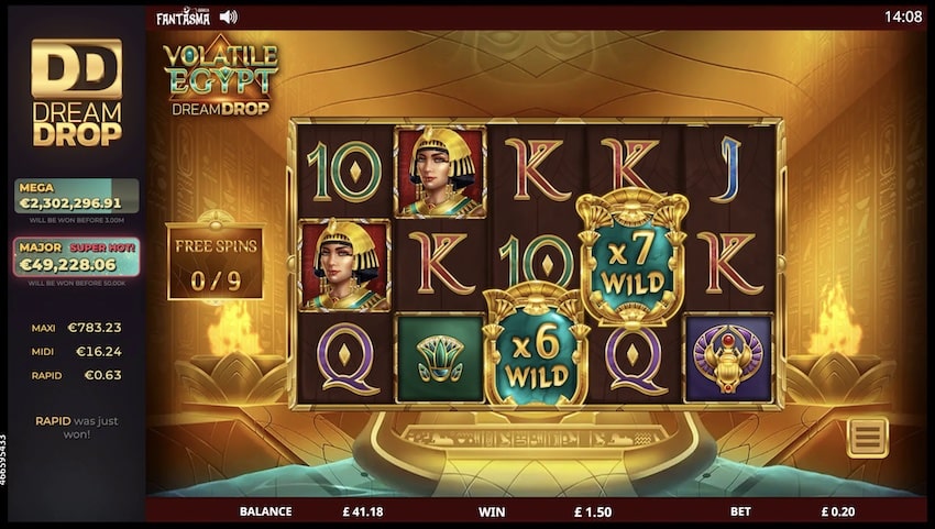 Volatile Egypt Free Spins Round