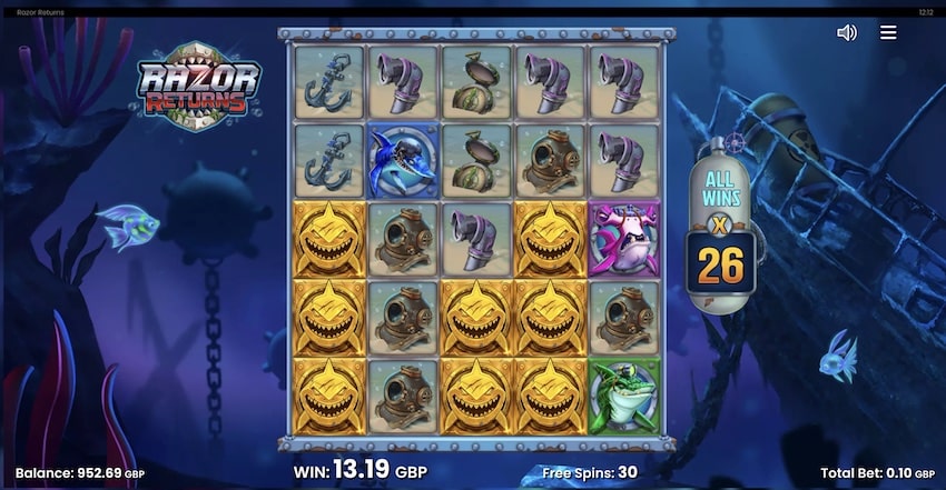 Razor Returns Free Spins Round